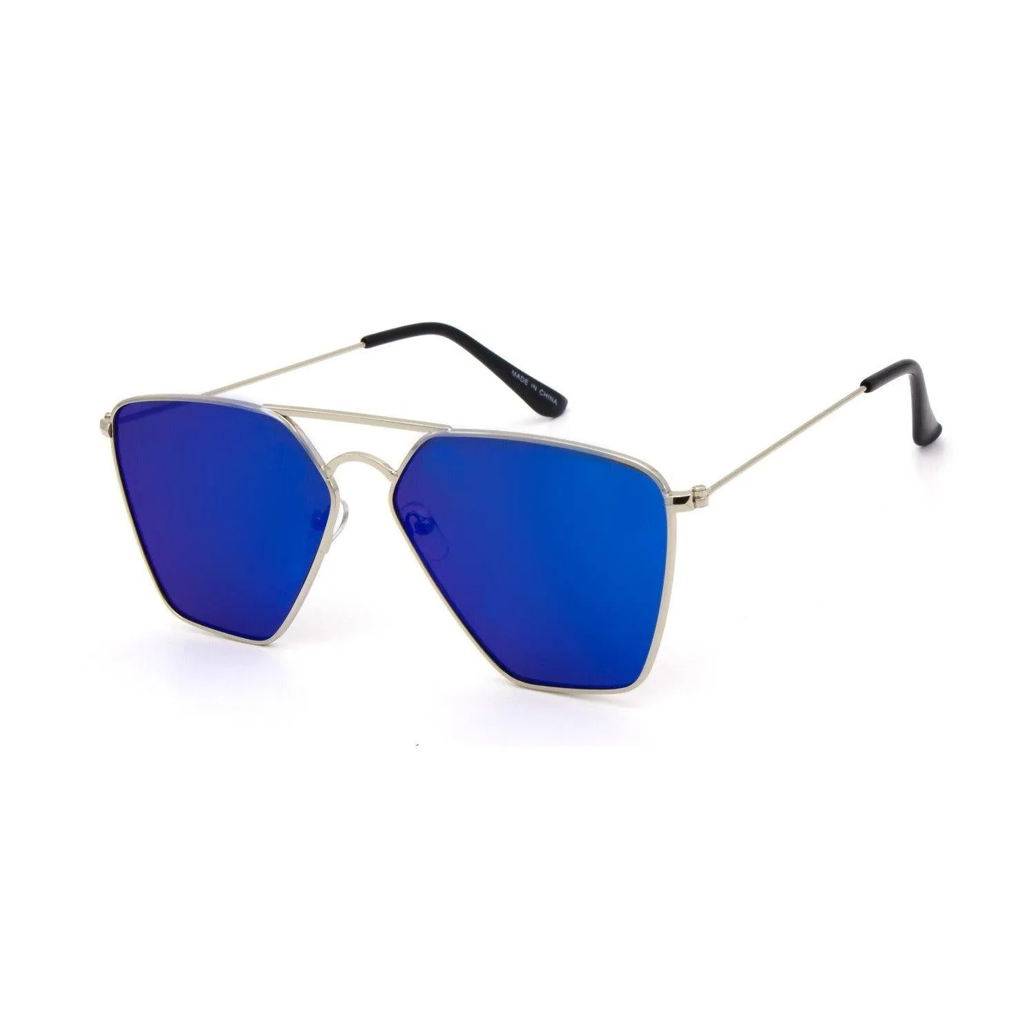 "Gemini" Oversize Metal Sunglasses