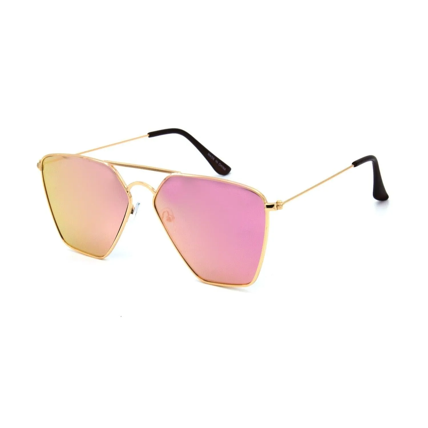 "Gemini" Oversize Metal Sunglasses
