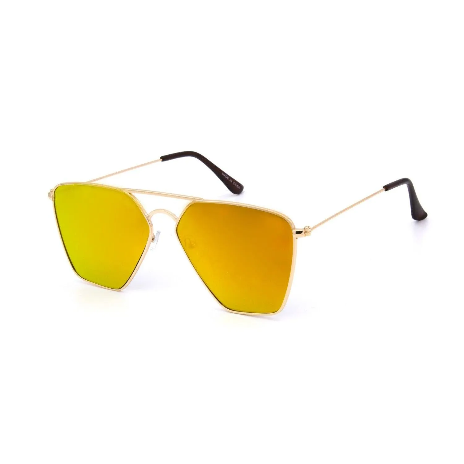"Gemini" Oversize Metal Sunglasses