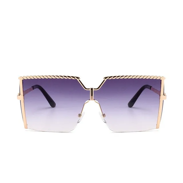 "I Ride Fly" Oversize Square Sunglasses