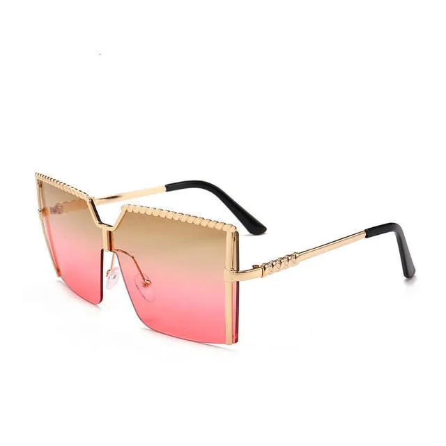 "I Ride Fly" Oversize Square Sunglasses