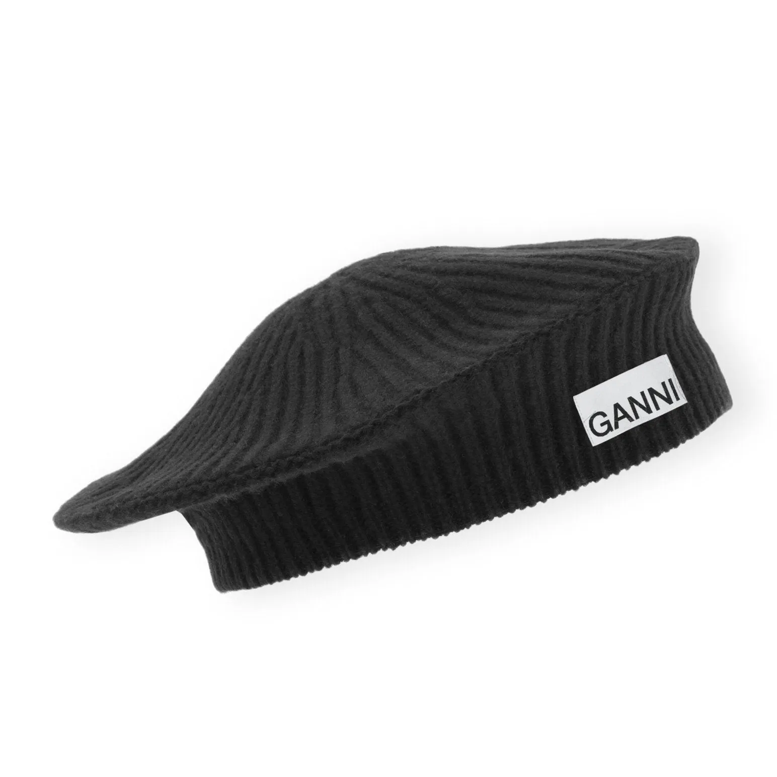 RIB KNIT BERET | BLACK