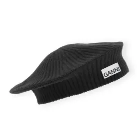 RIB KNIT BERET | BLACK