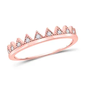 Rose Gold Diamond Chevron Stackable Band Ring - A Touch of Elegance and Versatility