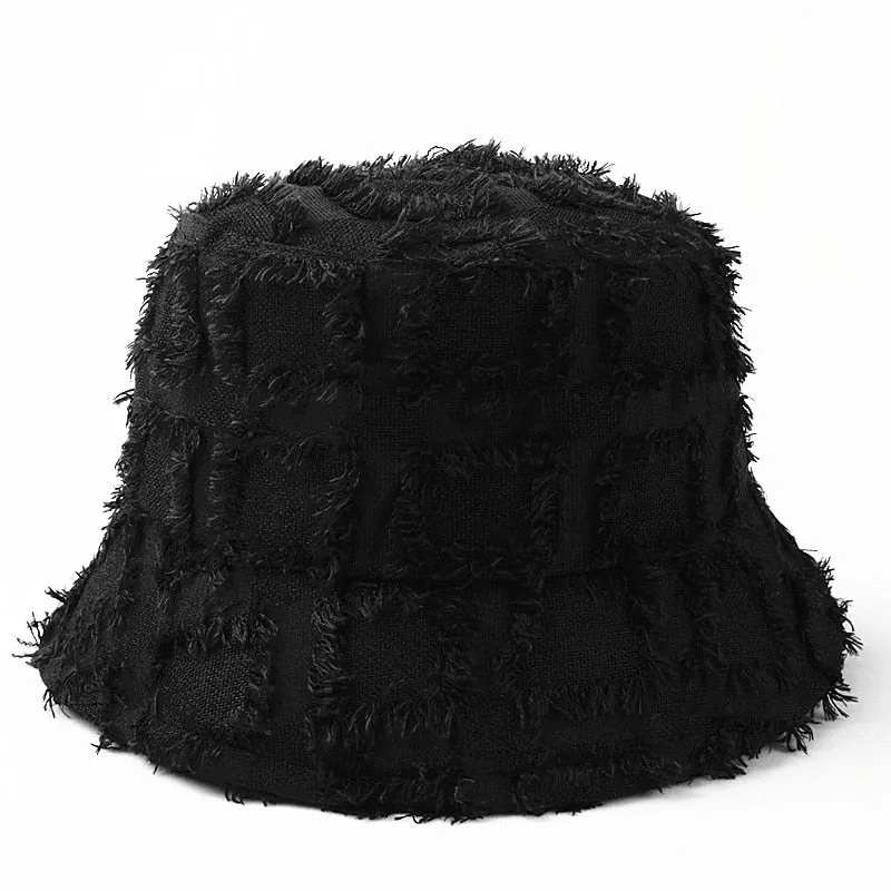 Saint-Dennis Fur Plaid Bucket Hat