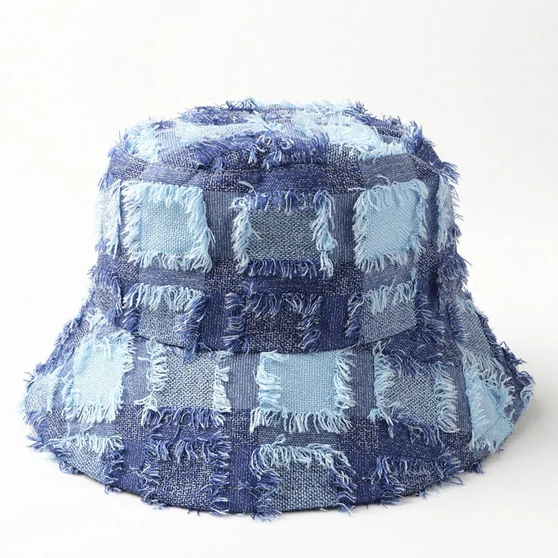 Saint-Dennis Fur Plaid Bucket Hat