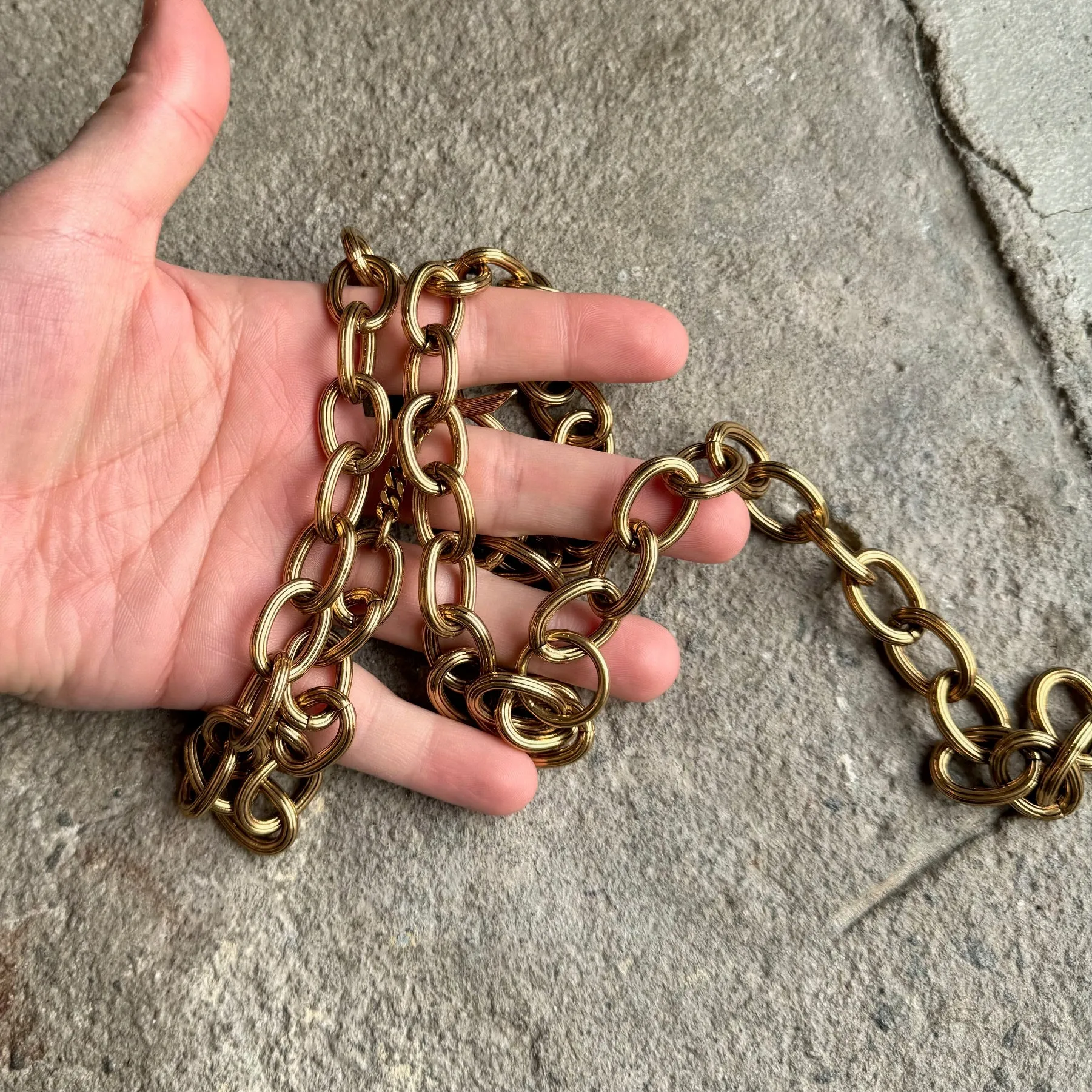 Saint Laurent Light Bronze Metal Chain Link Belt
