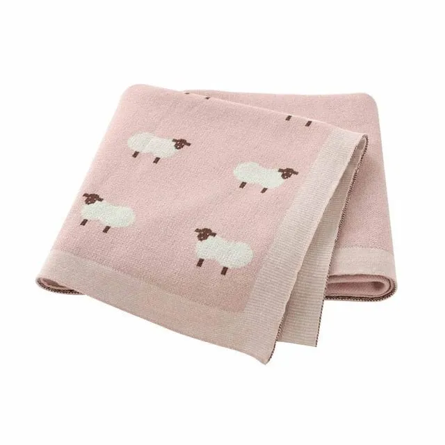 Sheep Knitted Blanket