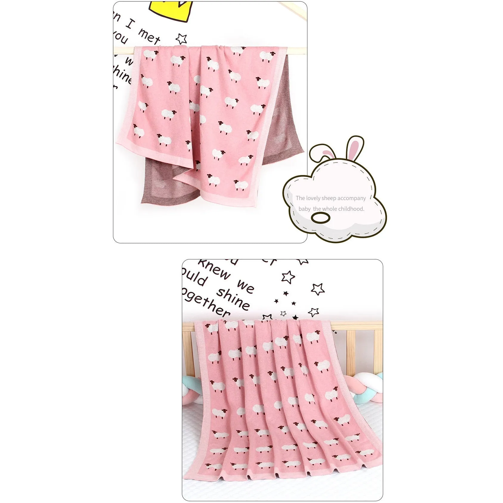 Sheep Knitted Blanket