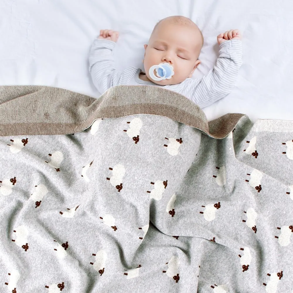 Sheep Knitted Blanket