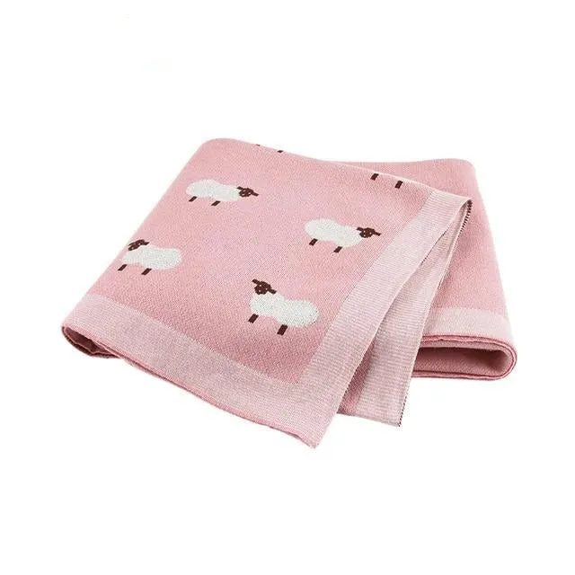Sheep Knitted Blanket