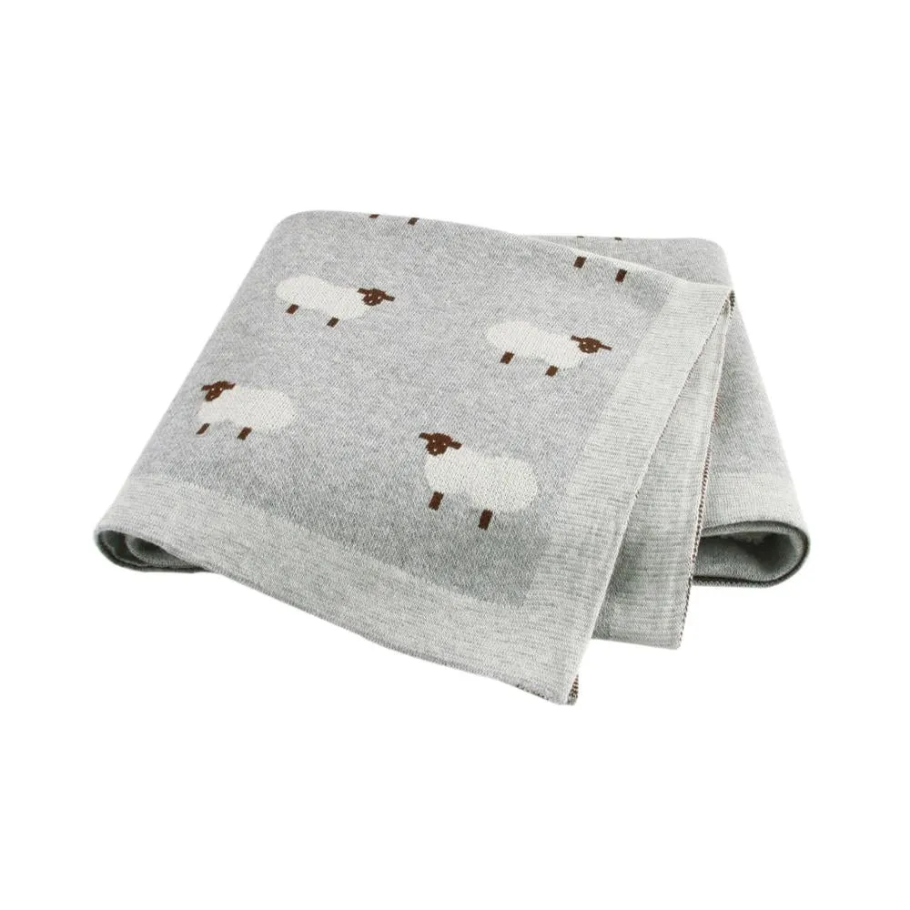 Sheep Knitted Blanket