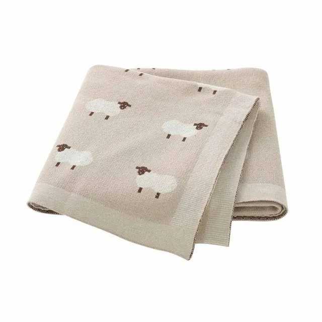 Sheep Knitted Blanket