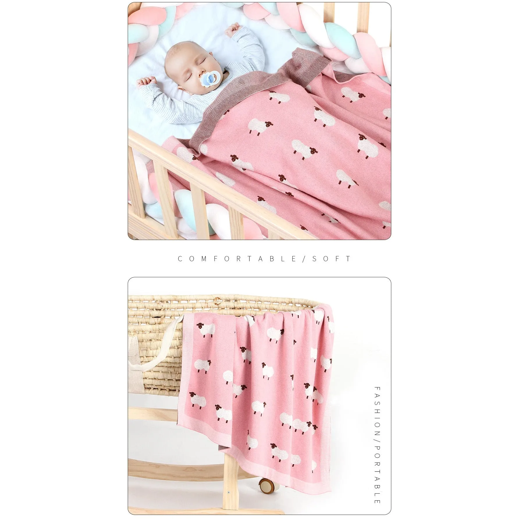 Sheep Knitted Blanket