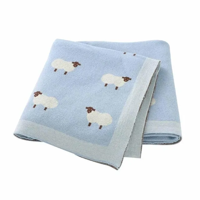 Sheep Knitted Blanket