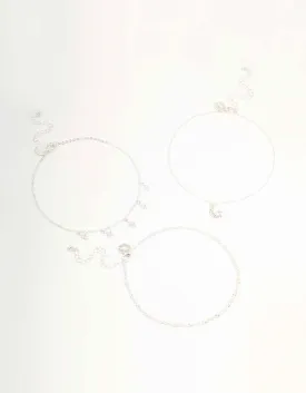 Silver Celestial Choker Necklaces 3-Pack