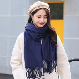 Soft Pashmina Scarf Stylish Large Warm Blanket Solid Winter Shawl