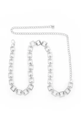 Square Link Metal Chain Belt