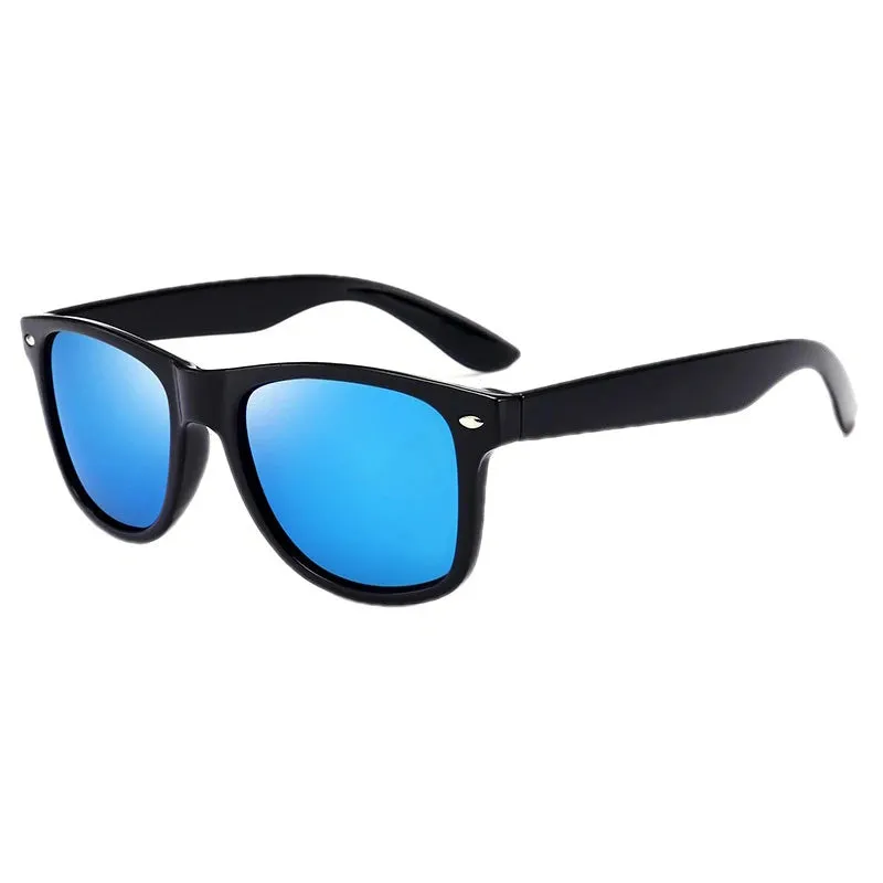 Square Polarized Sunglasses Retro Black UV400 Anti-Glare Driving Shade