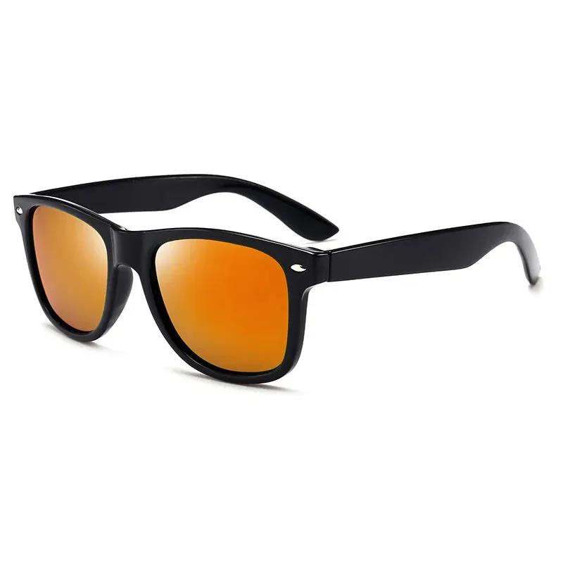 Square Polarized Sunglasses Retro Black UV400 Anti-Glare Driving Shade