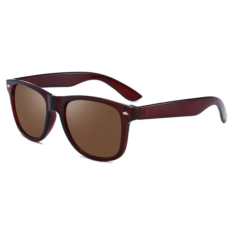 Square Polarized Sunglasses Retro Black UV400 Anti-Glare Driving Shade