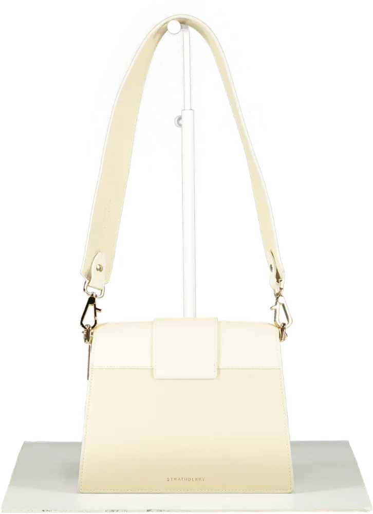 Strathberry Cream Mini Crescent Handbag