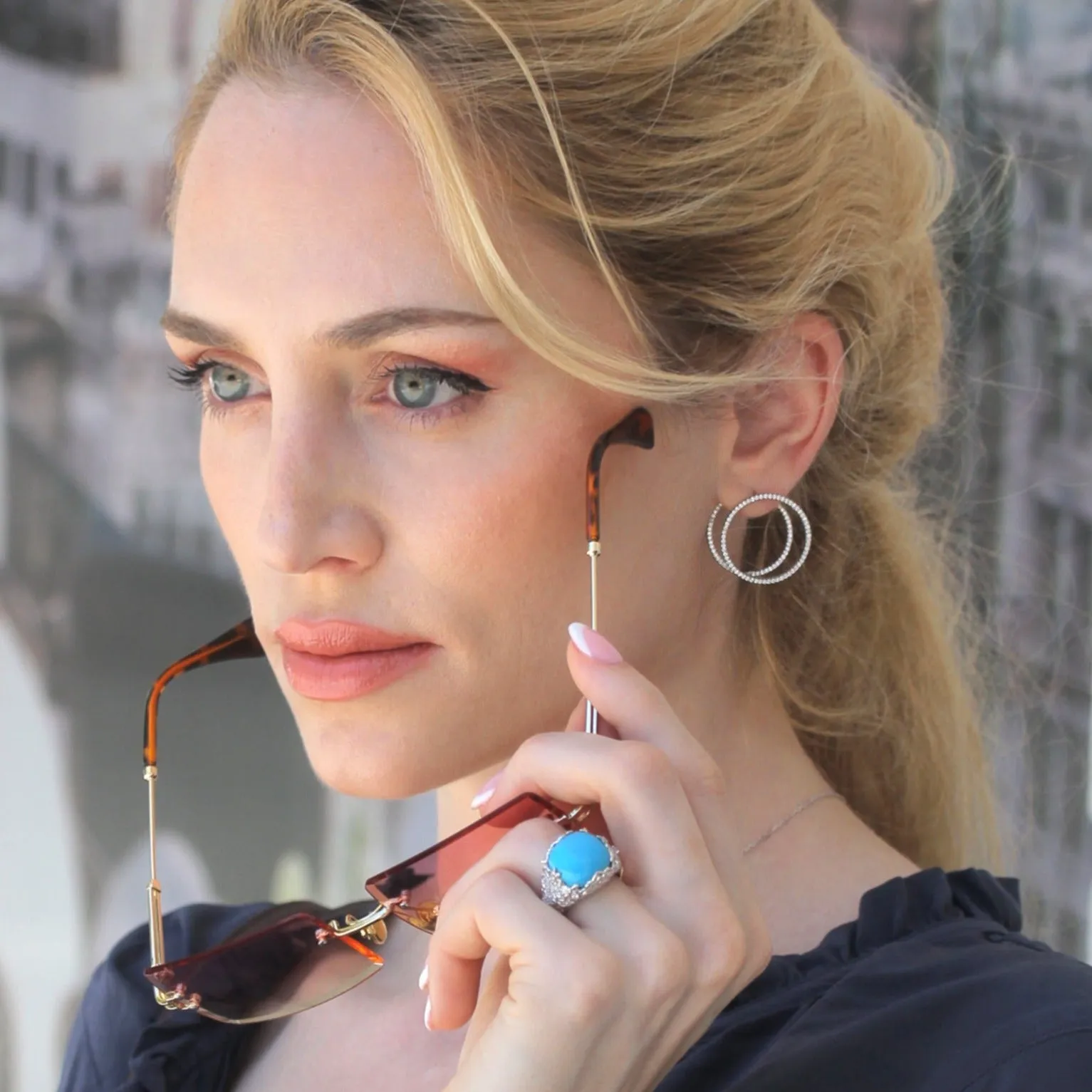 Stylish Double Circle Earrings
