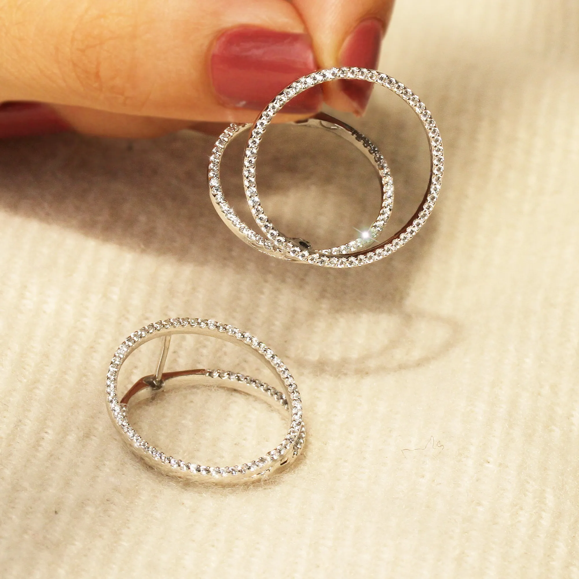 Stylish Double Circle Earrings