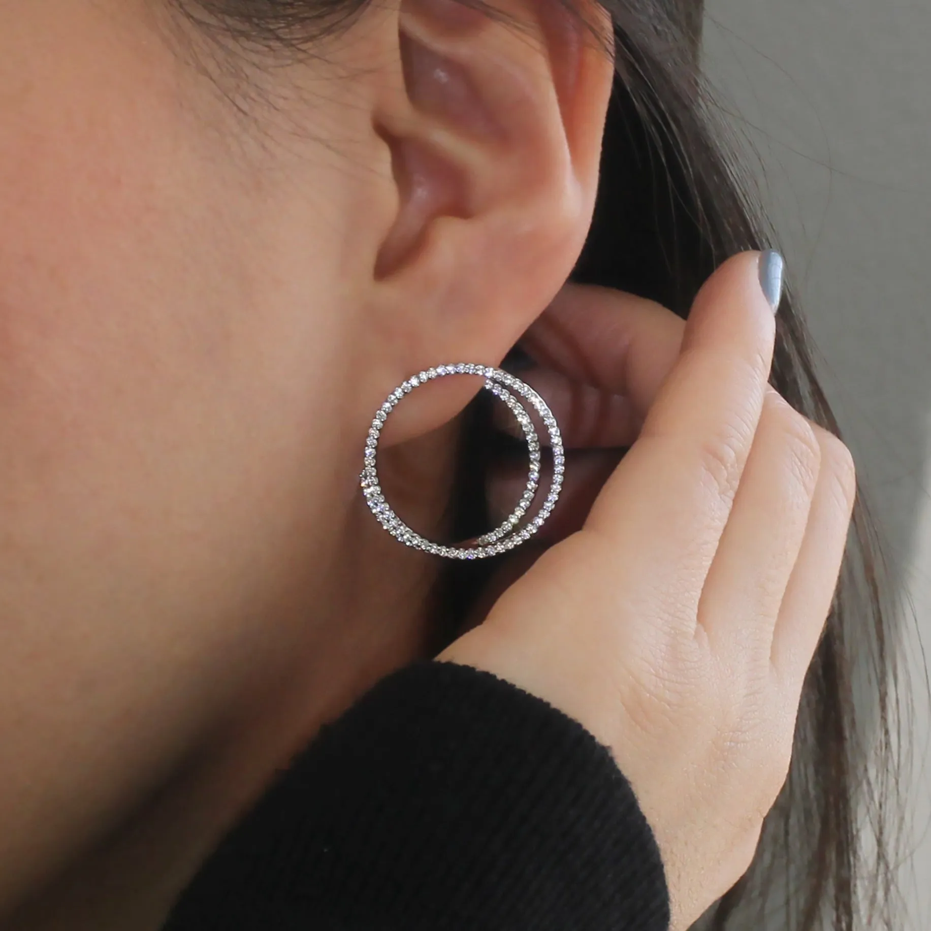 Stylish Double Circle Earrings