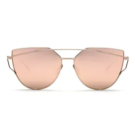 Sunglasses Women Newest Metal Nose Pad Cat Eye Sun Glasses Brand Designer Green Plating UV400