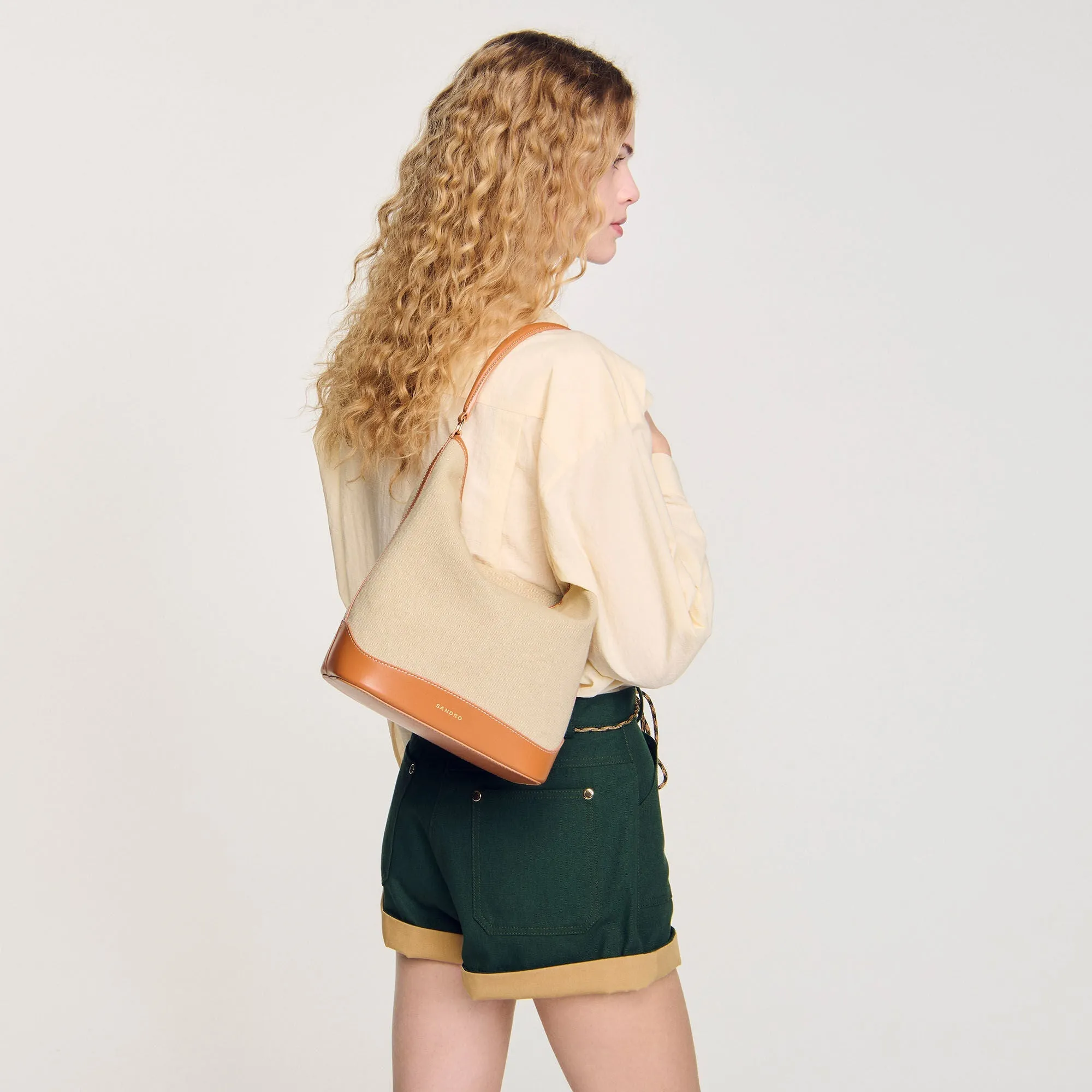 Tangoso Canvas Bucket Bag Beige