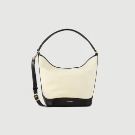 Tangoso Canvas Bucket Bag Ecru/Black