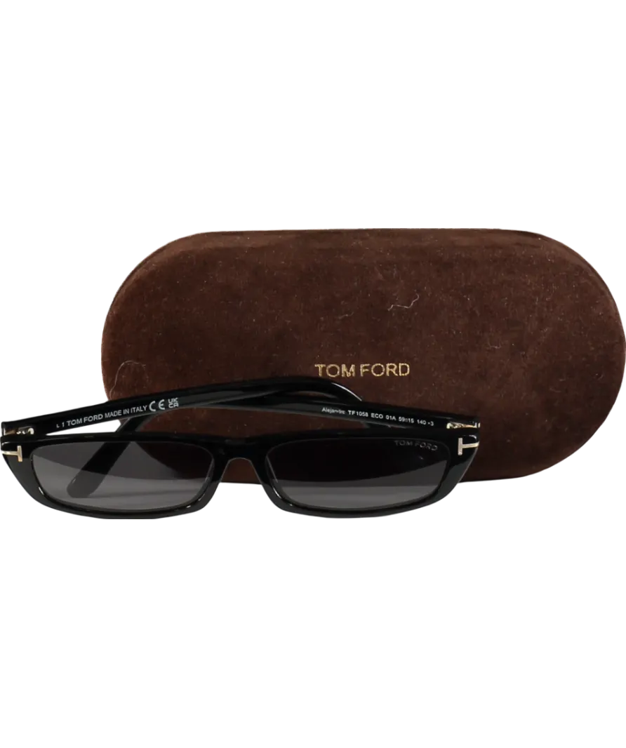 Tom Ford Black Alejandro Sunglasses in case