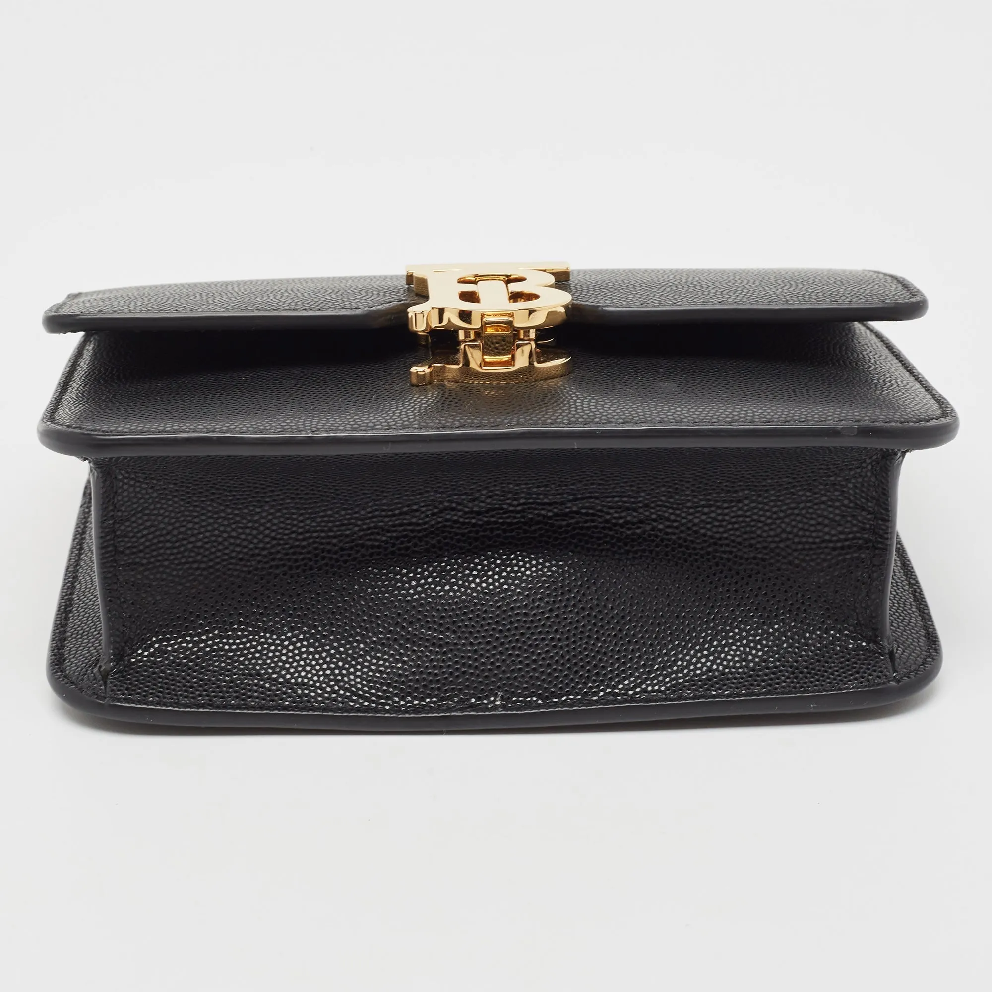 Trendy Inspired Burberry Black Leather Mini Tb Shoulder Bag