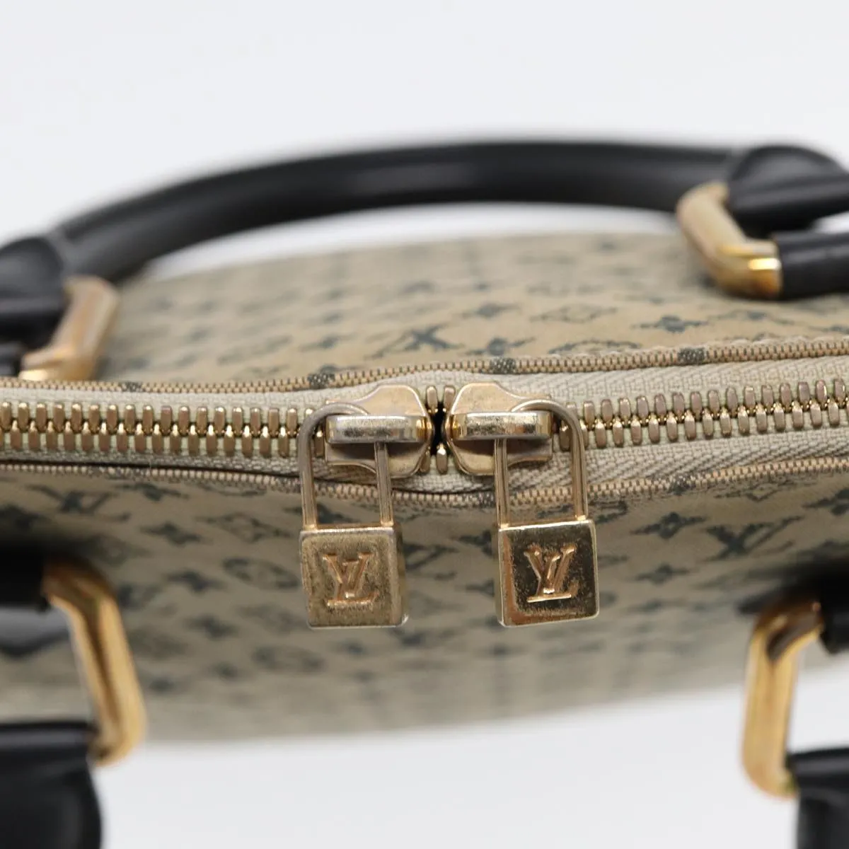 Trendy Inspired Louis Vuitton Monogram Mini Alma Haut Hand Bag Blue M92202 Lv Auth 89330