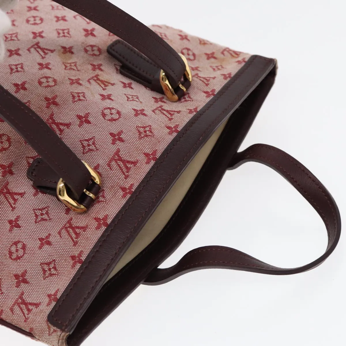 Trendy Inspired Louis Vuitton Monogram Mini Franoise Bag 2way Red Cherry M92210 Lv Auth Bs17179