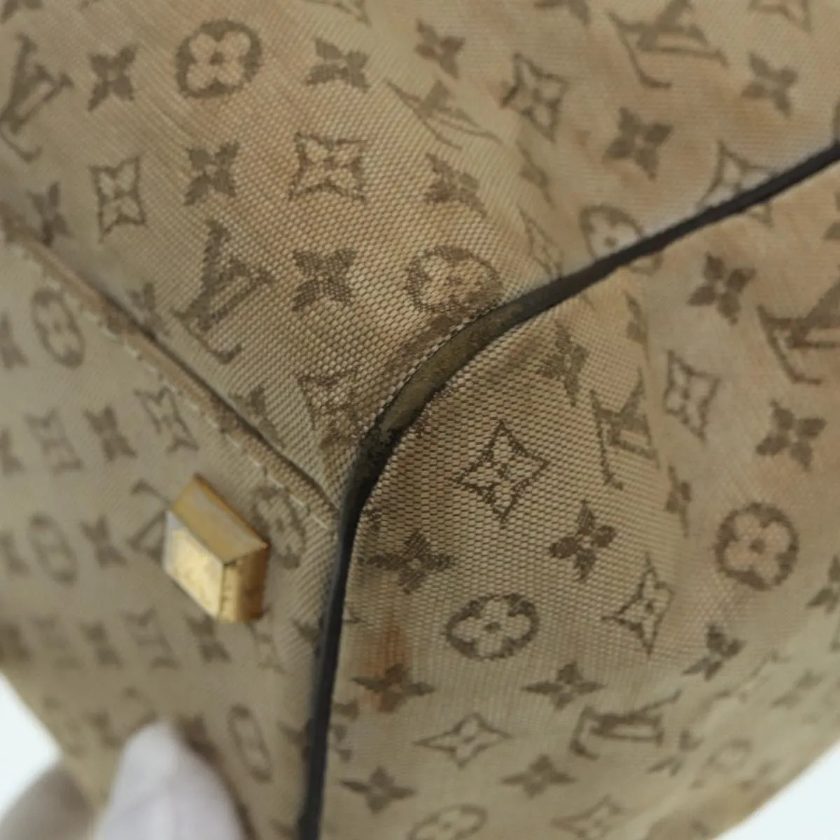 Trendy Inspired Louis Vuitton Monogram Mini Josephine Gm Hand Bag Khaki M92310 Lv Auth 87965