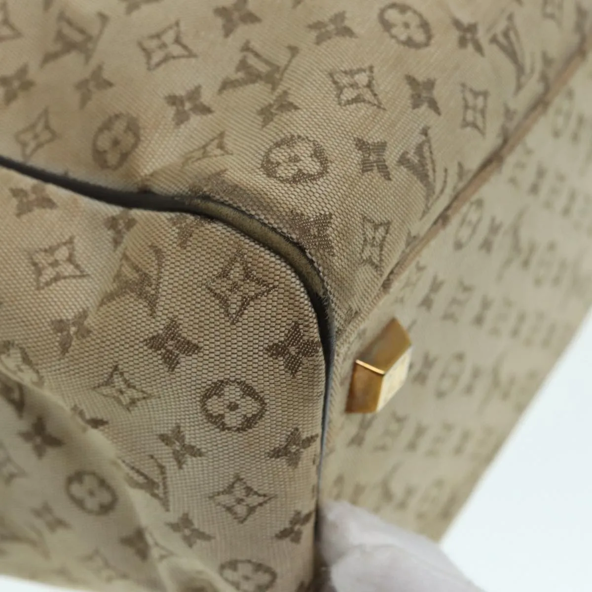 Trendy Inspired Louis Vuitton Monogram Mini Josephine Gm Hand Bag Khaki M92310 Lv Auth 87965