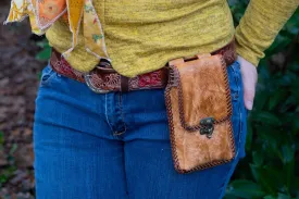 Unique Leather Hip-Handbag, Camel Beauty