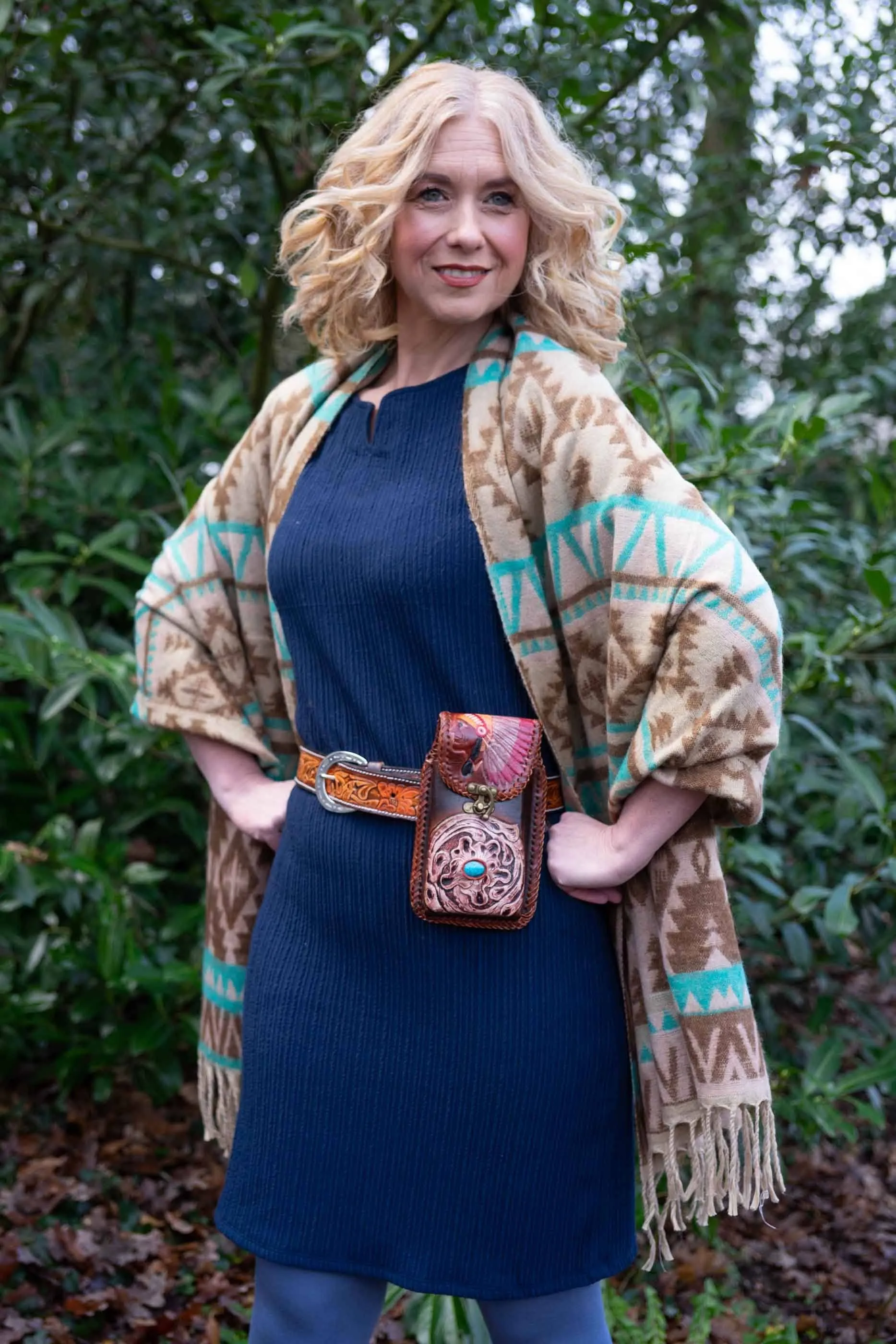 Unique Leather Hip-Handbag, Indian Vibes