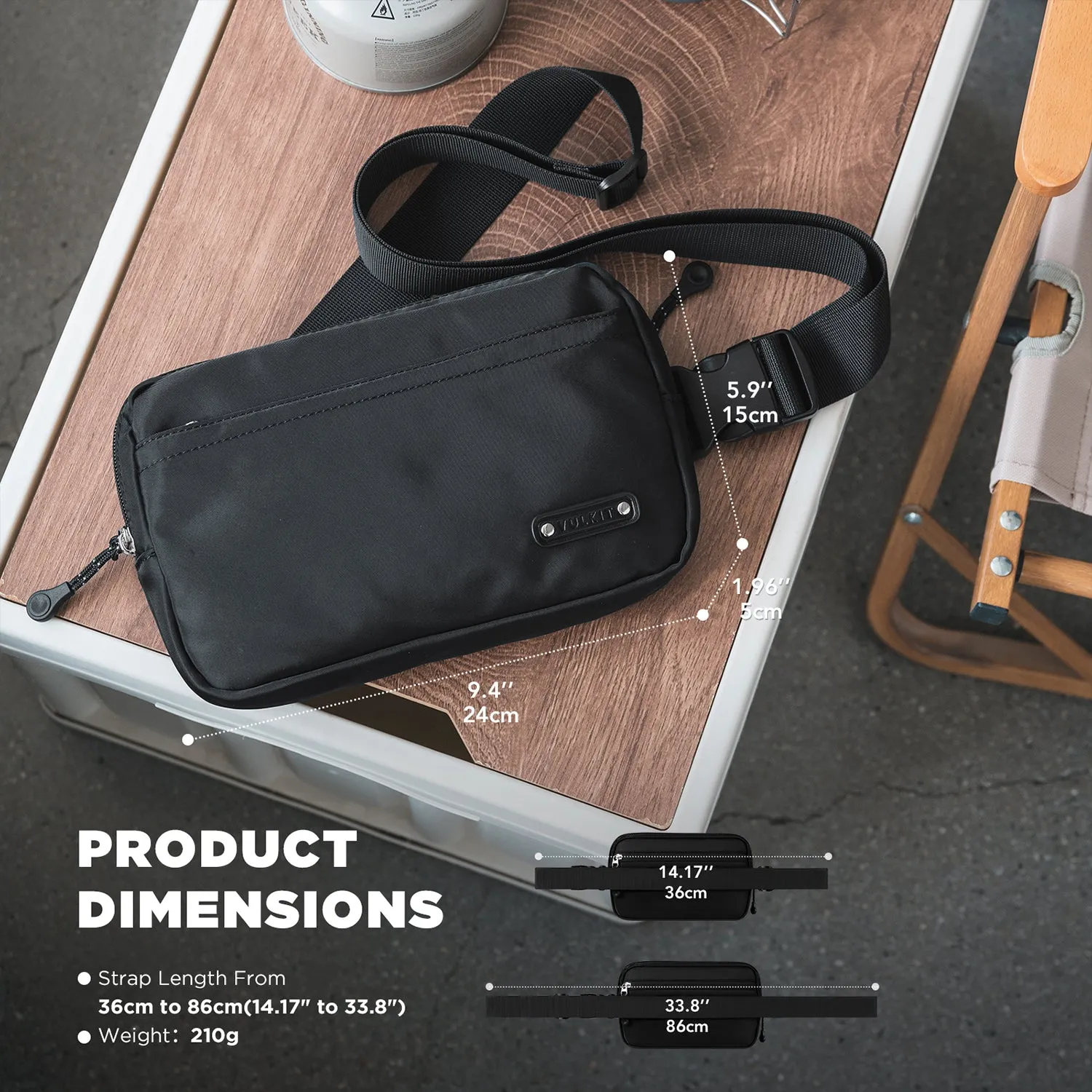 VB101 - Versatile Waterproof Waist Bag Unisex Fashionable Fanny Pack with Adjustable Strap for Crossbody Wear