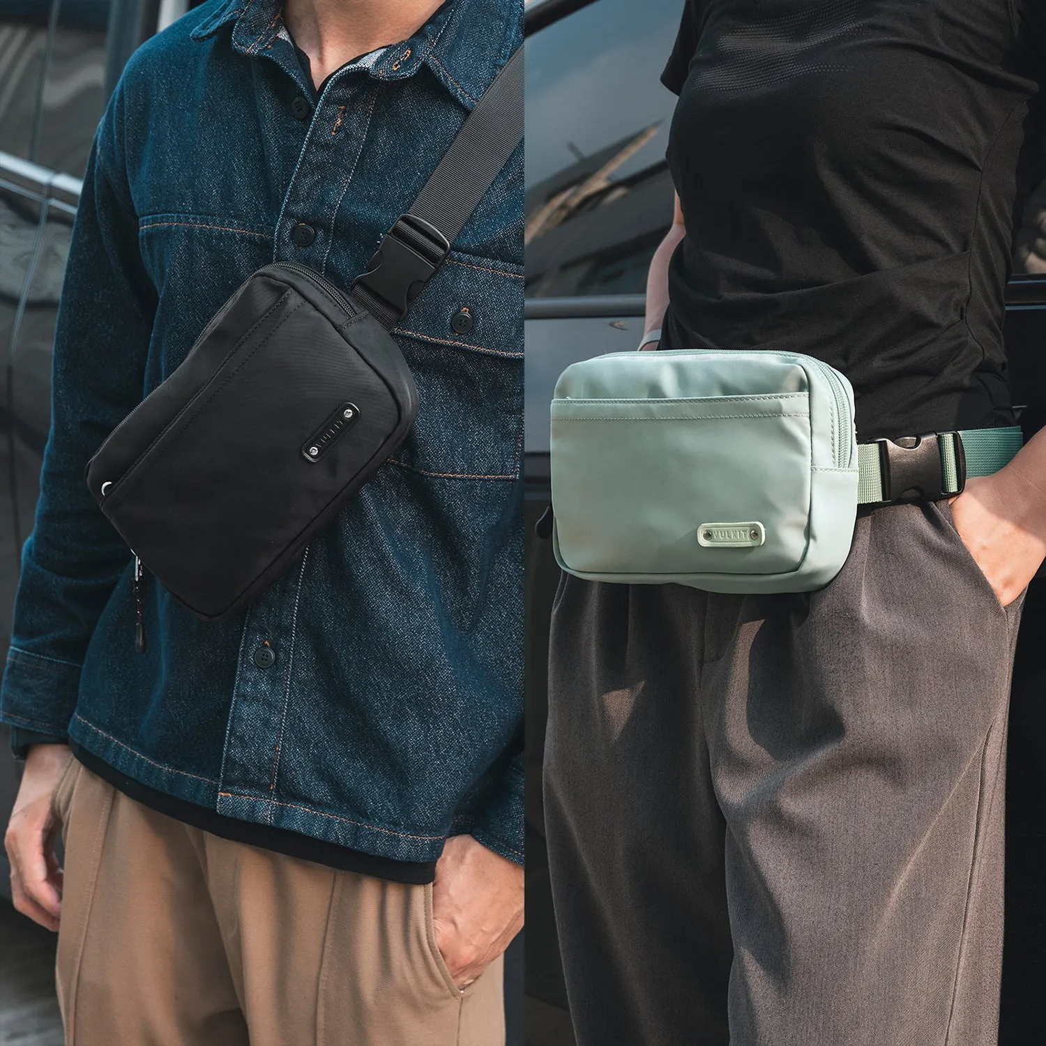 VB101 - Versatile Waterproof Waist Bag Unisex Fashionable Fanny Pack with Adjustable Strap for Crossbody Wear