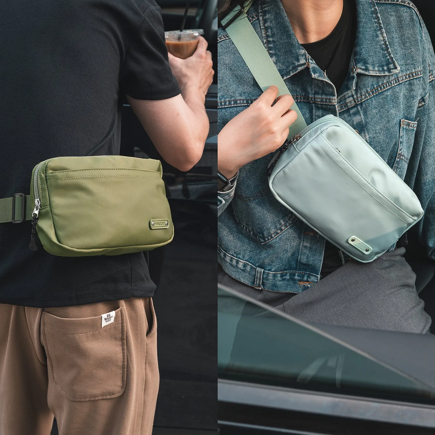 VB101 - Versatile Waterproof Waist Bag Unisex Fashionable Fanny Pack with Adjustable Strap for Crossbody Wear