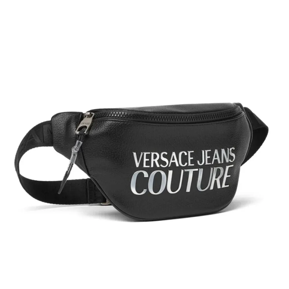 VERSACE JEANS COUTURE RANGE TACTILE LOGO BELT BAG - BLKSLV