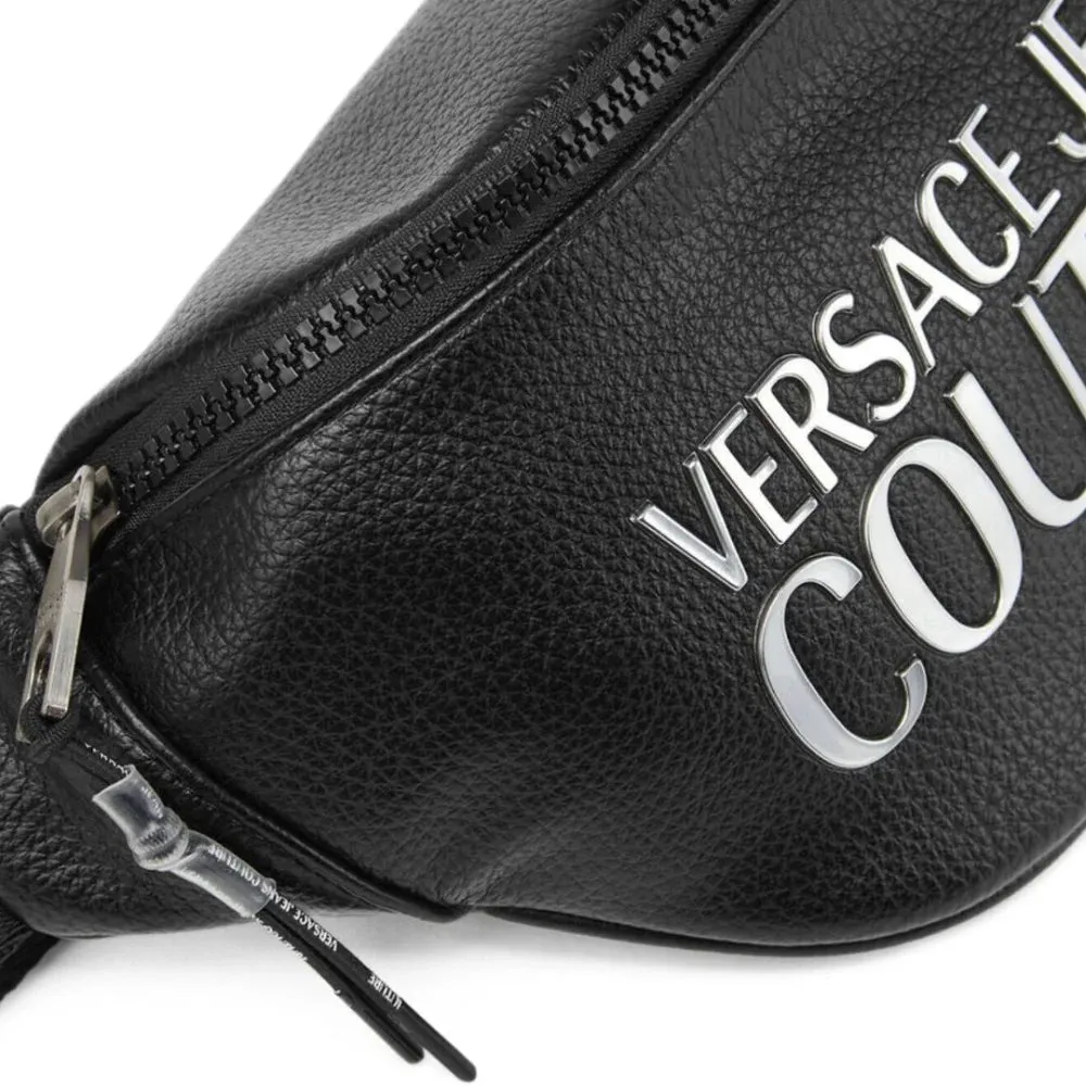 VERSACE JEANS COUTURE RANGE TACTILE LOGO BELT BAG - BLKSLV