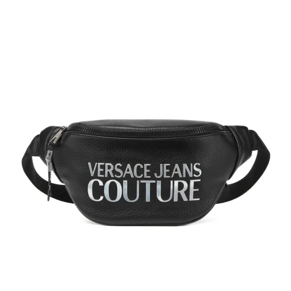 VERSACE JEANS COUTURE RANGE TACTILE LOGO BELT BAG - BLKSLV
