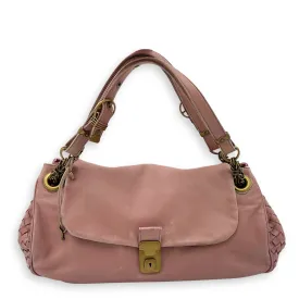 Vintage Flap  Shoulder Bag Pink in Calfskin, Gold hardware