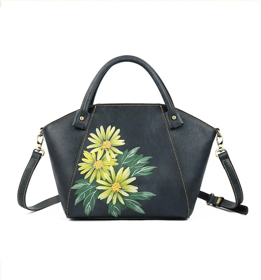 Vintage Leather Dumpling Tote Shoulder Cross Body Bag