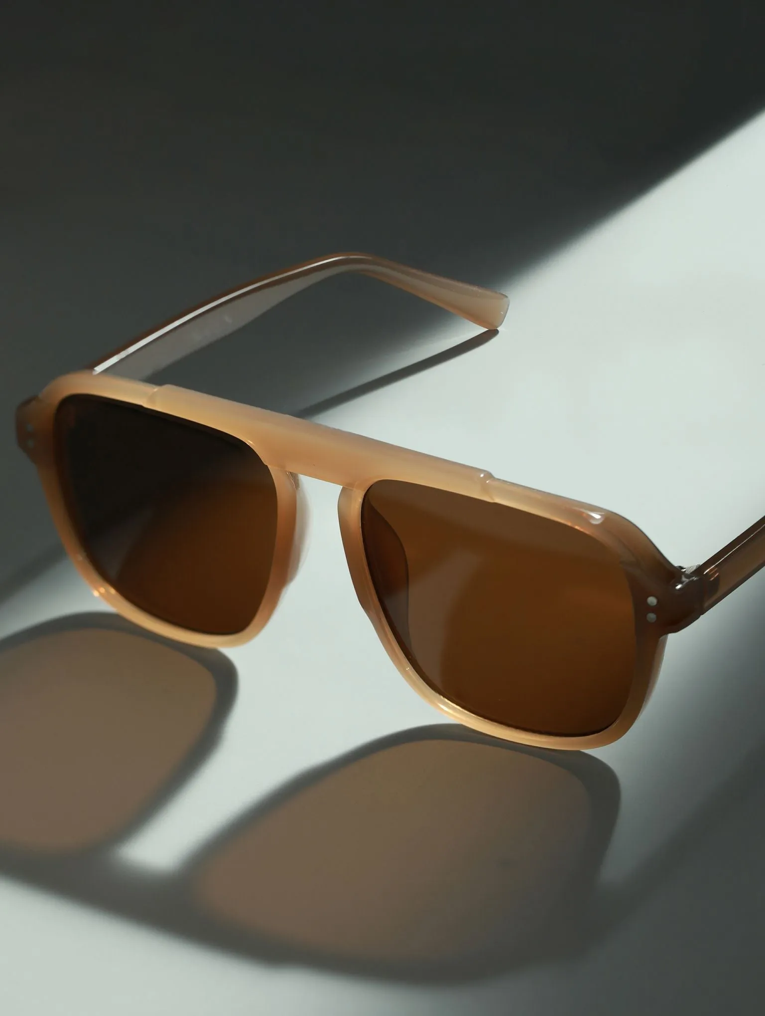 Vintage Square Abstract Retro Unisex Sunglasses Uv400 Protected Large Size