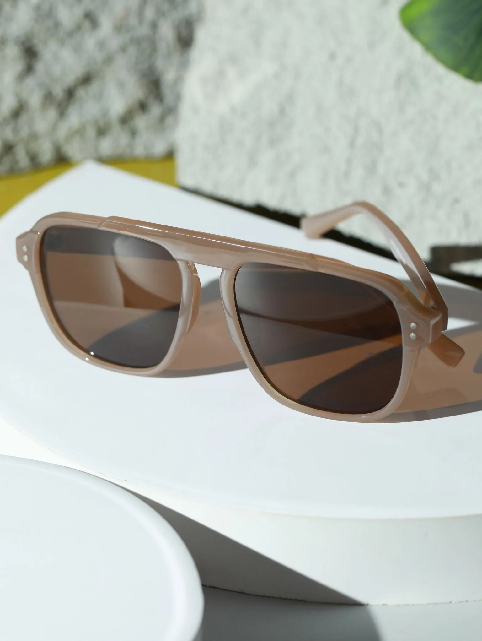Vintage Square Abstract Retro Unisex Sunglasses Uv400 Protected Large Size